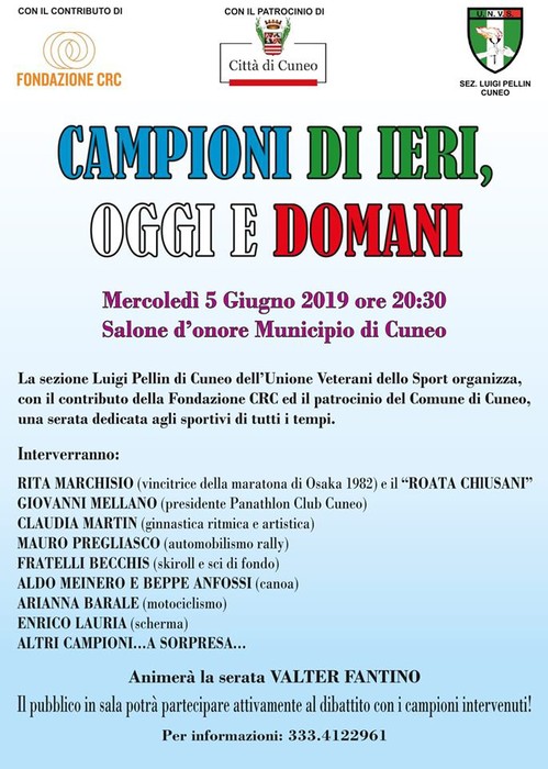 Campioni di ieri, oggi e domani: una serata dedicata agli sportivi